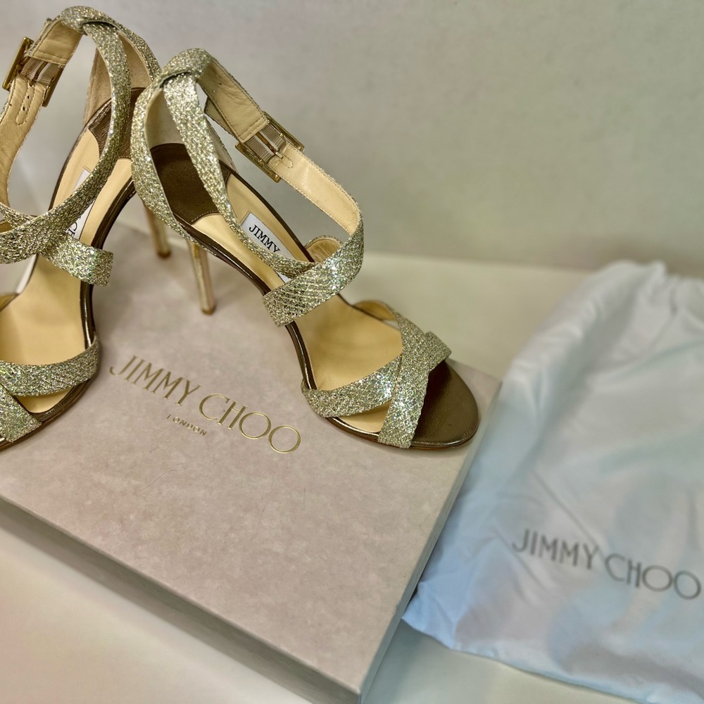 Jimmy Choo Gold/Silver Women's Heels New With Box - Picture 12 of 13